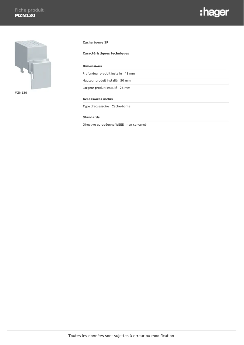 Image de la première page du manuel de l'appareil MZN130