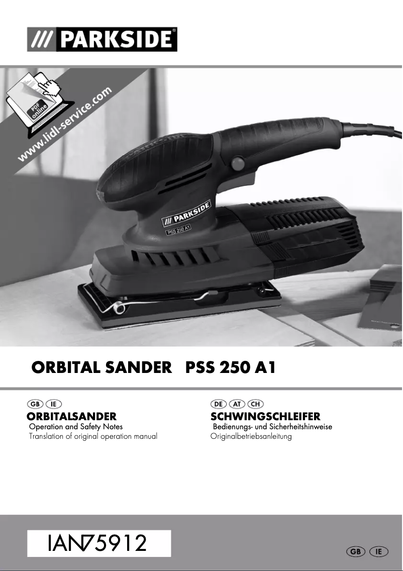 Page 1 de la notice Manuel utilisateur Parkside PSS 250 A1