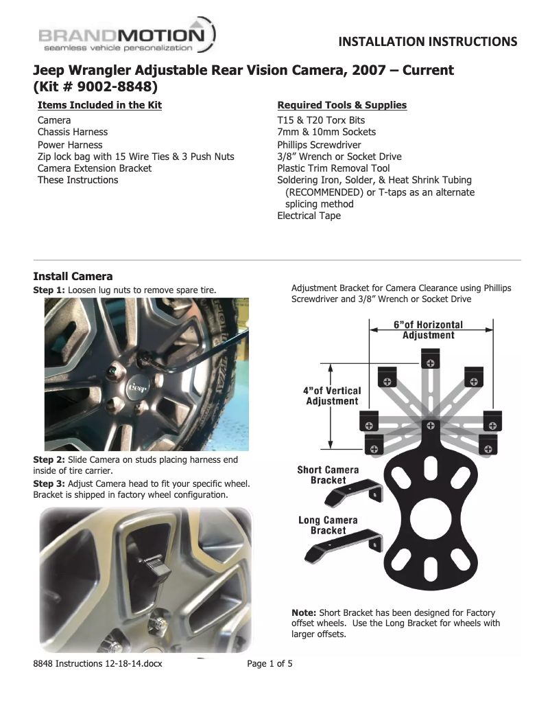 Page n°1 - Manuel utilisateur Brandmotion 9002-8848