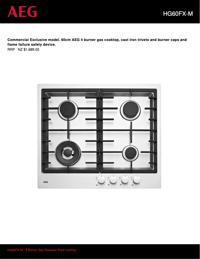 Image de la première page du manuel de l'appareil HG60FX-M