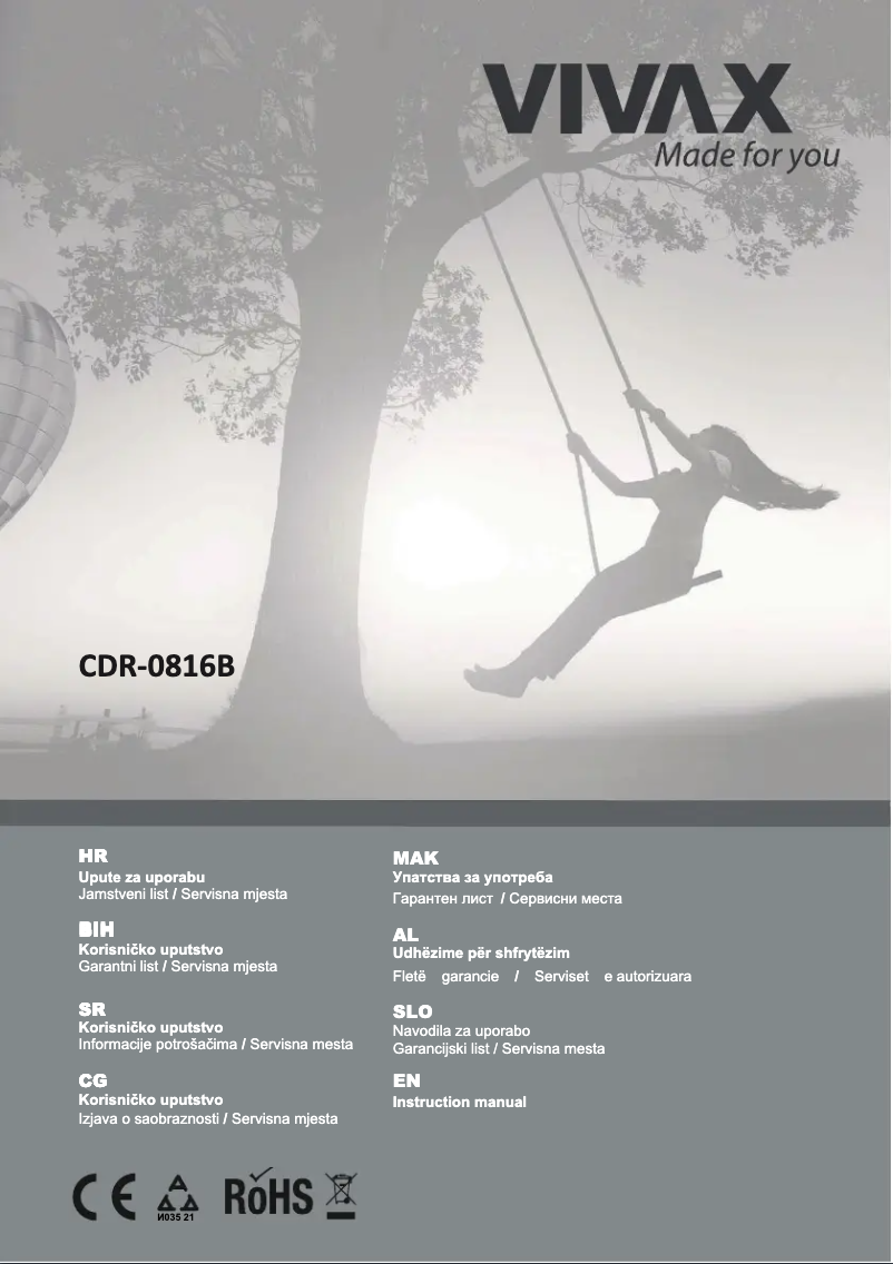 Image de la première page du manuel de l'appareil CDR-0816B