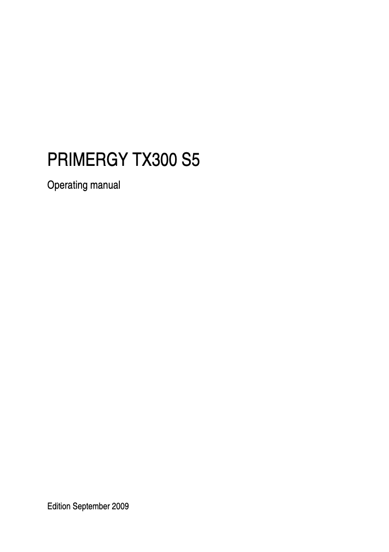 Image de la première page du manuel de l'appareil PRIMERGY S5