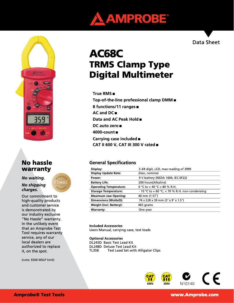 Image de la première page du manuel de l'appareil AC68C