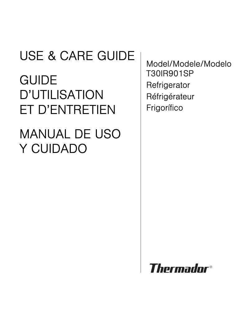 Page n°1 - Manuel utilisateur Thermador T30IR901SP