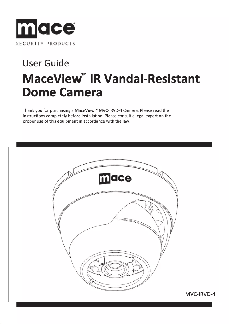 Page 1 de la notice Manuel utilisateur Mace MaceView SQ