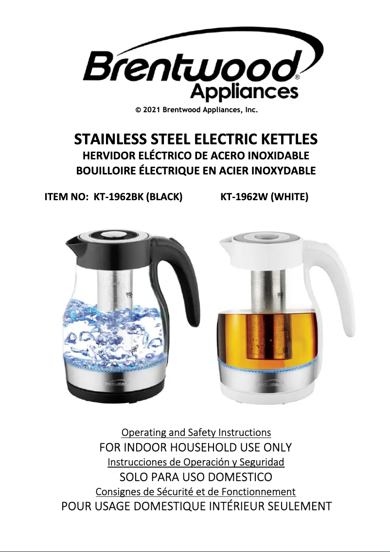 Página 1 del manual Manual de usuario Brentwood KT-1962BK