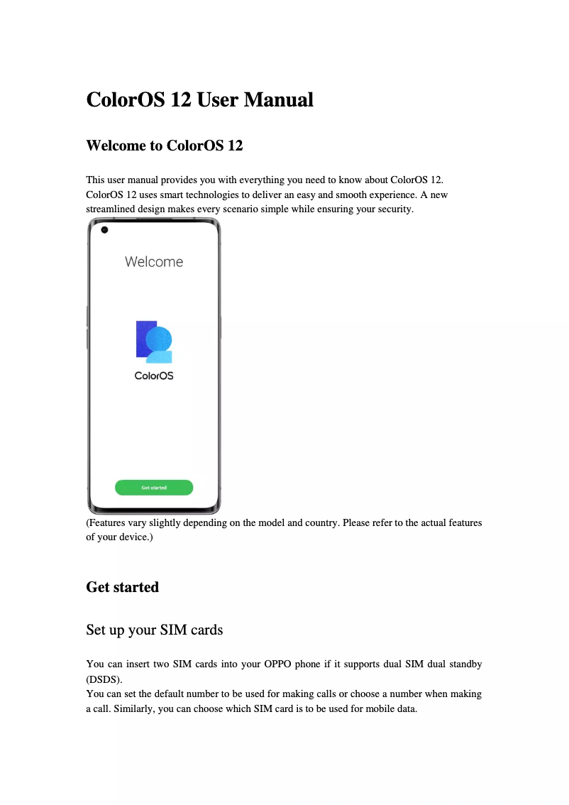 Page 1 de la notice Manuel utilisateur OnePlus 10 Pro Extreme Edition