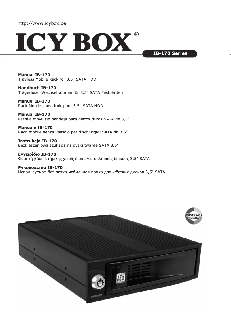 Page 1 de la notice Manuel utilisateur Icy Box IB-170SK-B