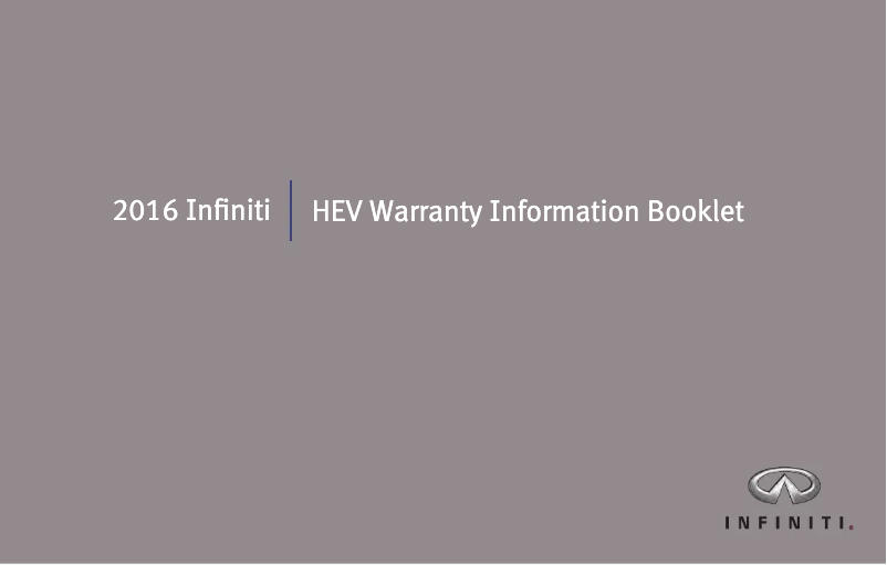 Image de la première page du manuel de l'appareil QX60 Hybrid (2016)