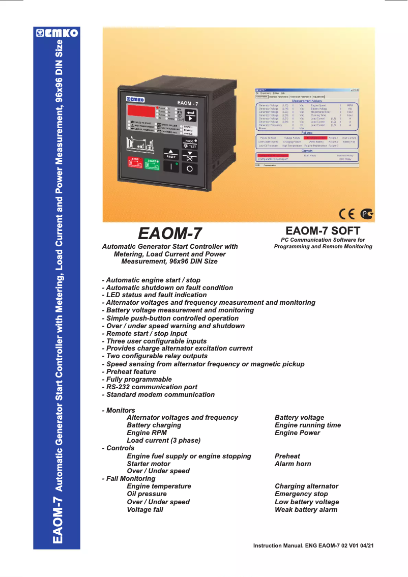 Page n°1 - Manuel utilisateur Emko EAOM-7