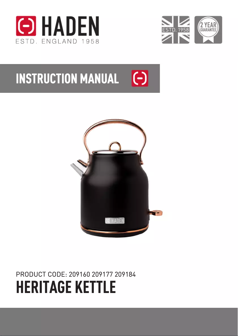 Page 1 de la notice Manuel utilisateur Haden Heritage HAD206954