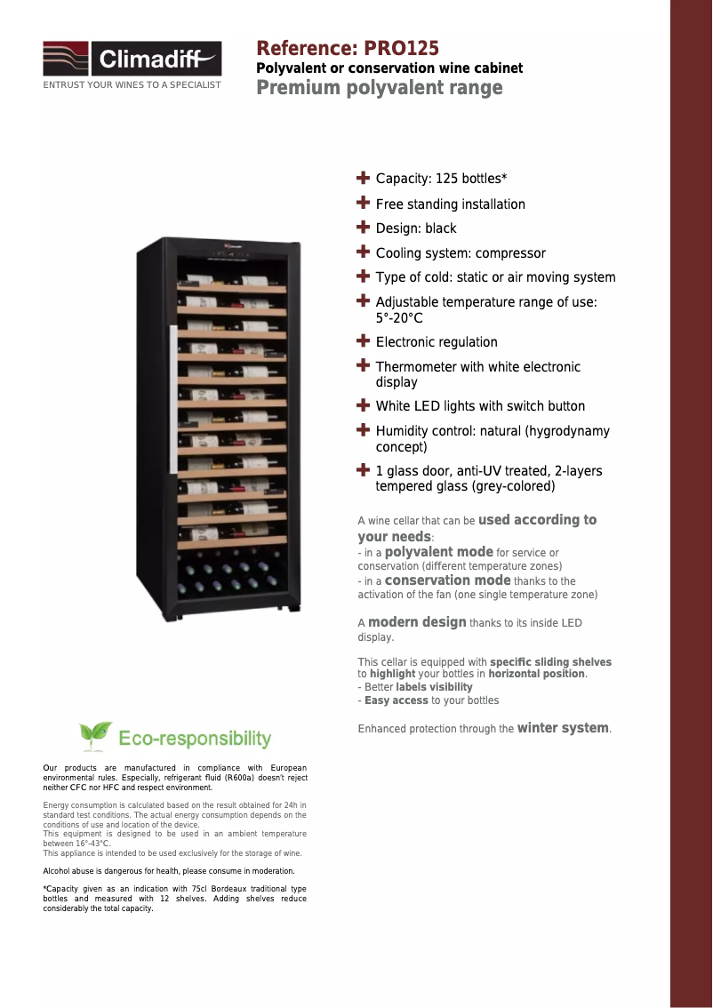 Page n°1 - Manuel utilisateur Climadiff PRO125