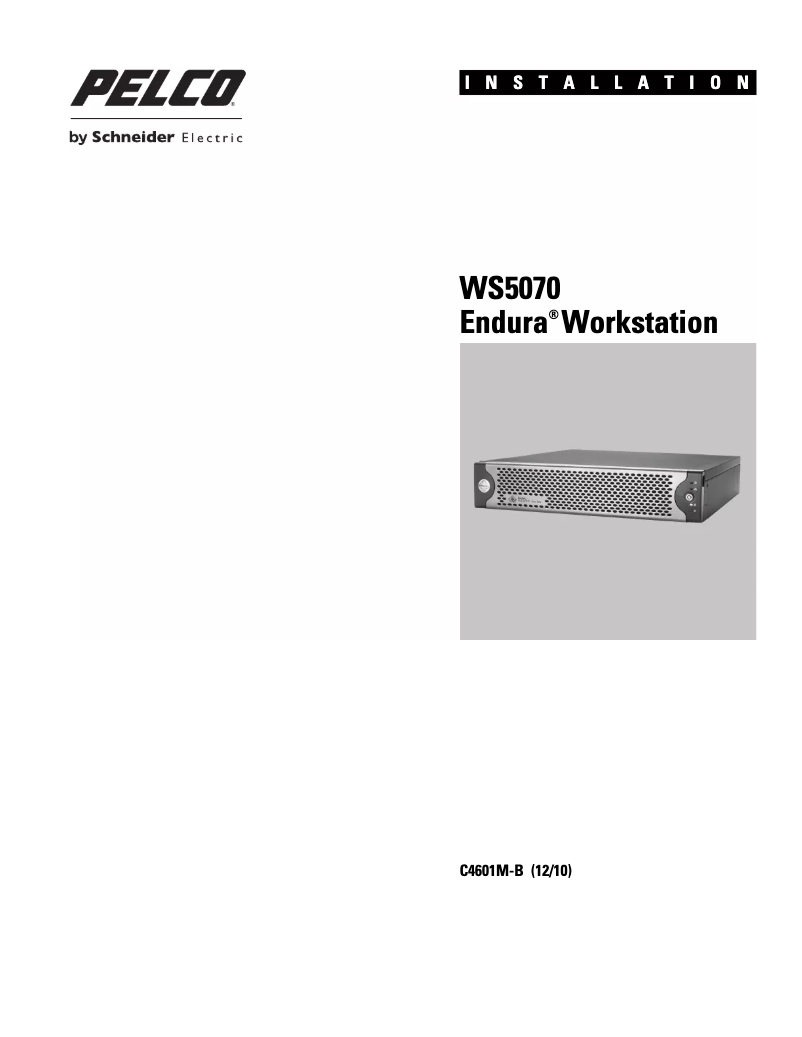 Page n°1 - Manuel utilisateur Pelco Endura WS5070