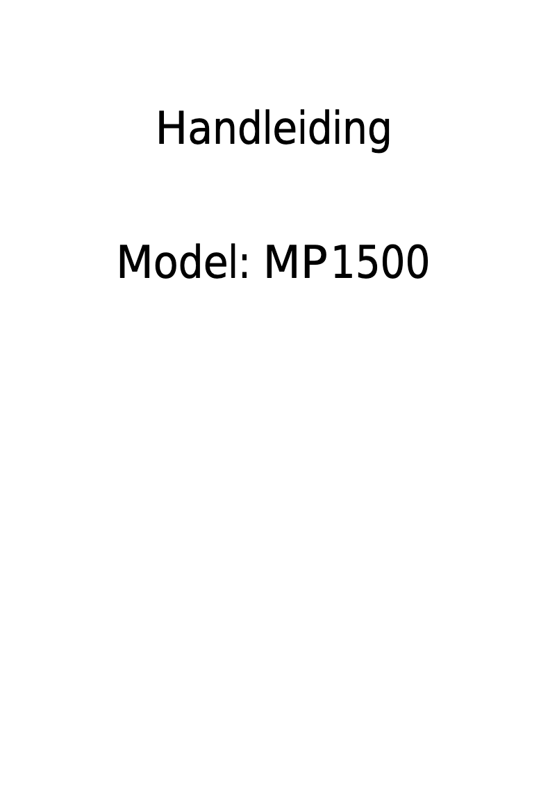 Page 1 de la notice Manuel utilisateur Difrnce MP1500