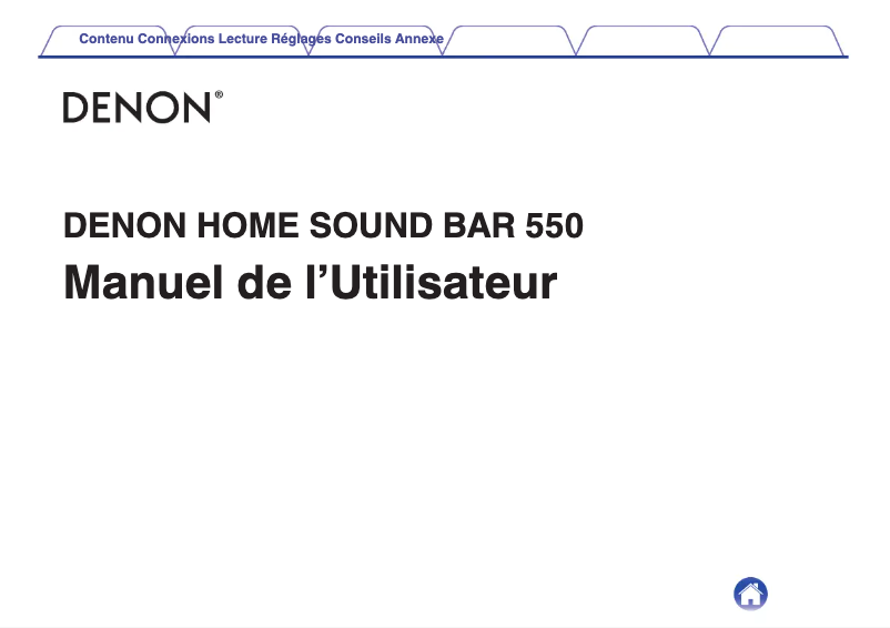 Page 1 de la notice Manuel utilisateur Denon Home Sound Bar 550