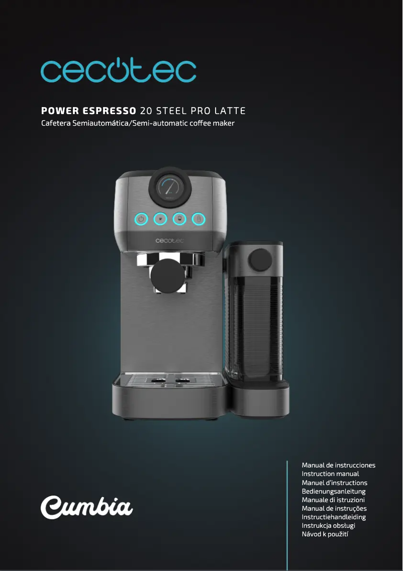 Page n°1 - Manuel utilisateur Cecotec Power Espresso 20 Steel Pro Latte