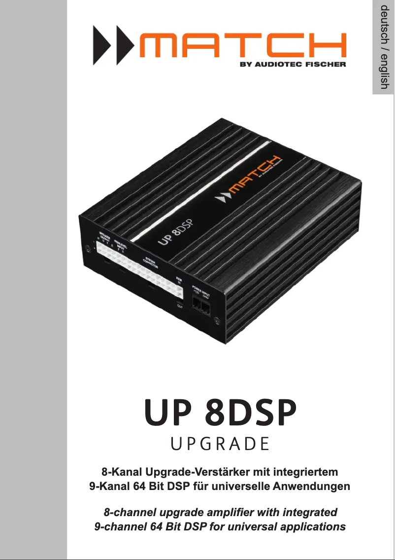 Page 1 de la notice Manuel utilisateur Audiotec Fischer Match UP 8DSP