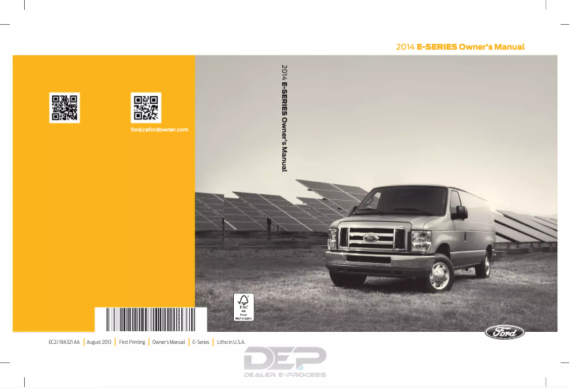 Page 1 de la notice Manuel utilisateur Ford E-Series Cargo (2014)