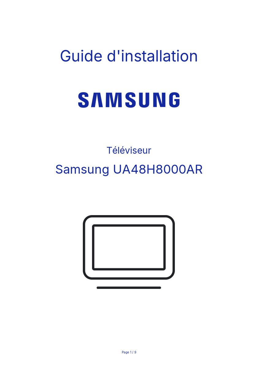 Image de la première page du manuel de l'appareil UA48H8000AR