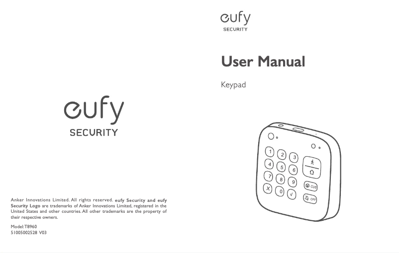 Page 1 de la notice Manuel utilisateur Eufy Keypad