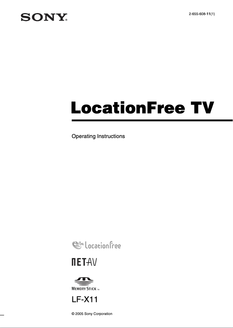 Page 1 de la notice Manuel utilisateur Sony LF-X11