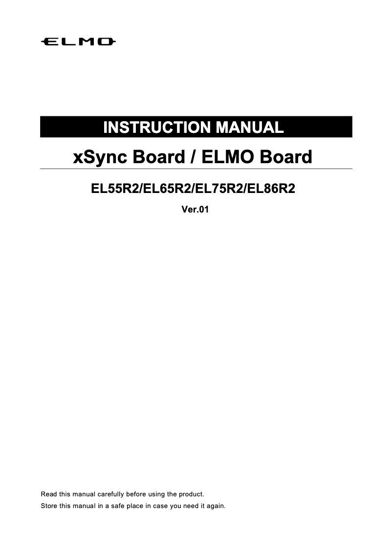 Page 1 de la notice Manuel utilisateur Elmo EL75R2