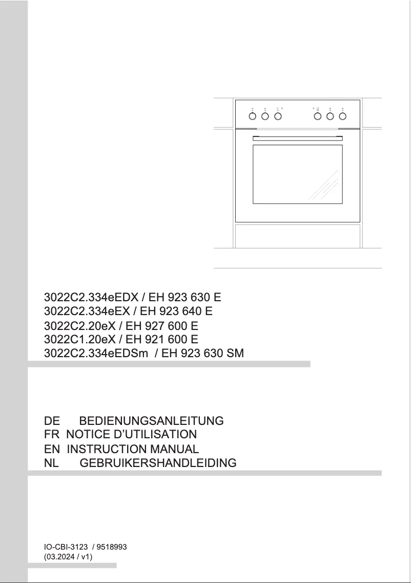 Page 1 de la notice Manuel utilisateur Amica EH 927 600 E