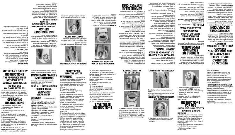 Página 1 del manual Manual de usuario Conair CompleteCARE CLS2X