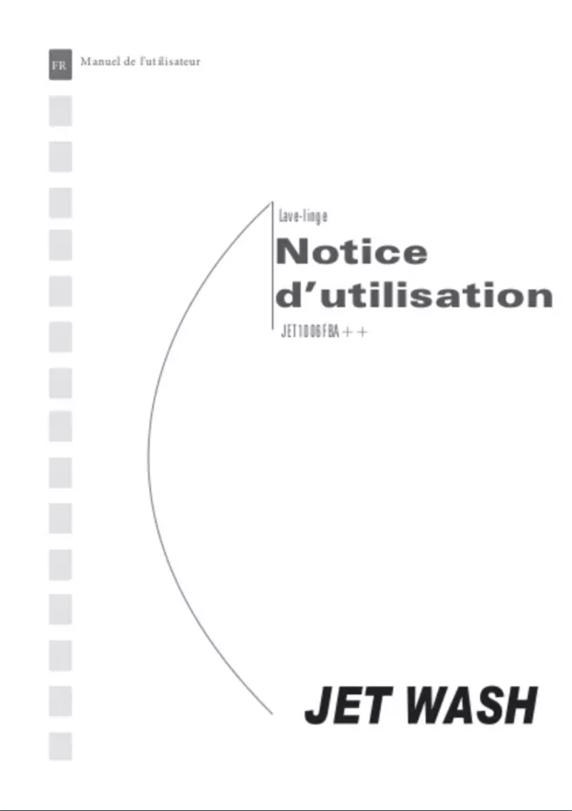 Image de la première page du manuel de l'appareil JET1006FBA++