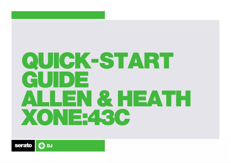 Page 1 de la notice Guide de démarrage rapide Allen & Heath Xone:43C