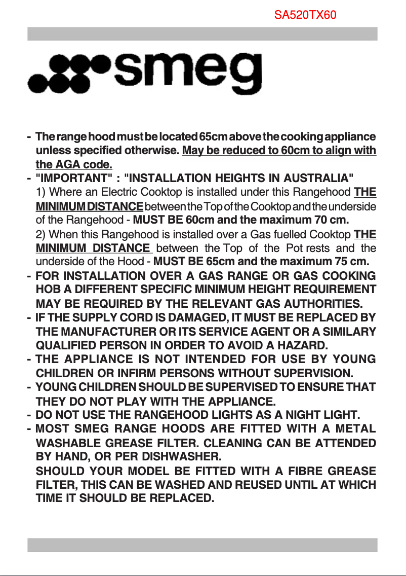 Image de la première page du manuel de l'appareil SA520TX60