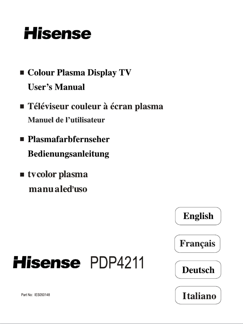 Page 1 de la notice Manuel utilisateur Hisense PDP4211