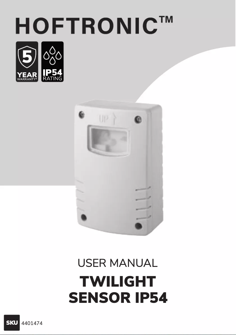 Image de la première page du manuel de l'appareil Twilight Sensor IP54