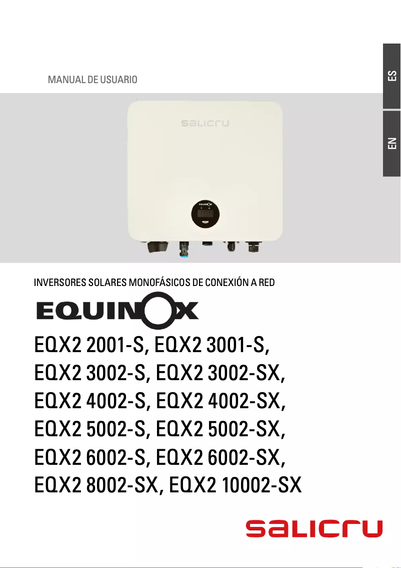 Image de la première page du manuel de l'appareil EQX2 5002-SX