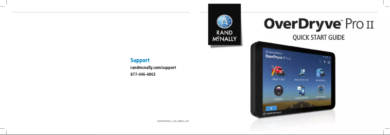 Page 1 de la notice Guide de démarrage rapide Rand McNally OverDryve 8 Pro II