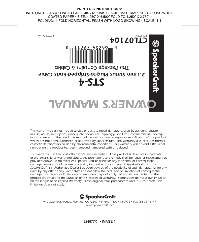 Image de la première page du manuel de l'appareil STS-4