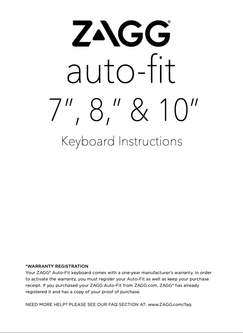 Image de la première page du manuel de l'appareil Auto-Fit