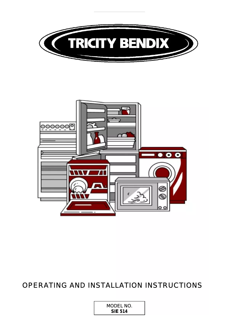 Page 1 de la notice Manuel utilisateur Tricity Bendix SIE514BK
