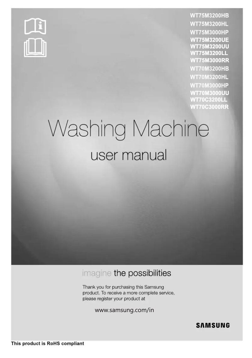 Page 1 de la notice Manuel utilisateur Samsung WT75M3200HB