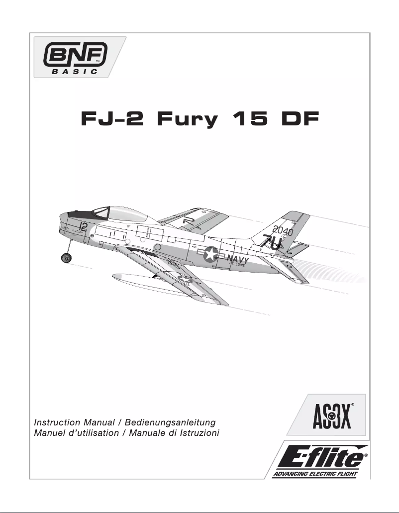 Page 1 de la notice Manuel utilisateur E-flite Fury 15 DF BNF Basic