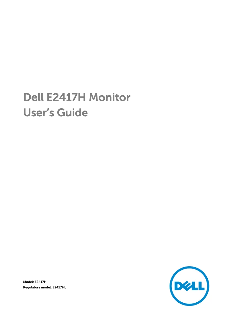 Page 1 de la notice Manuel utilisateur Dell E2417H