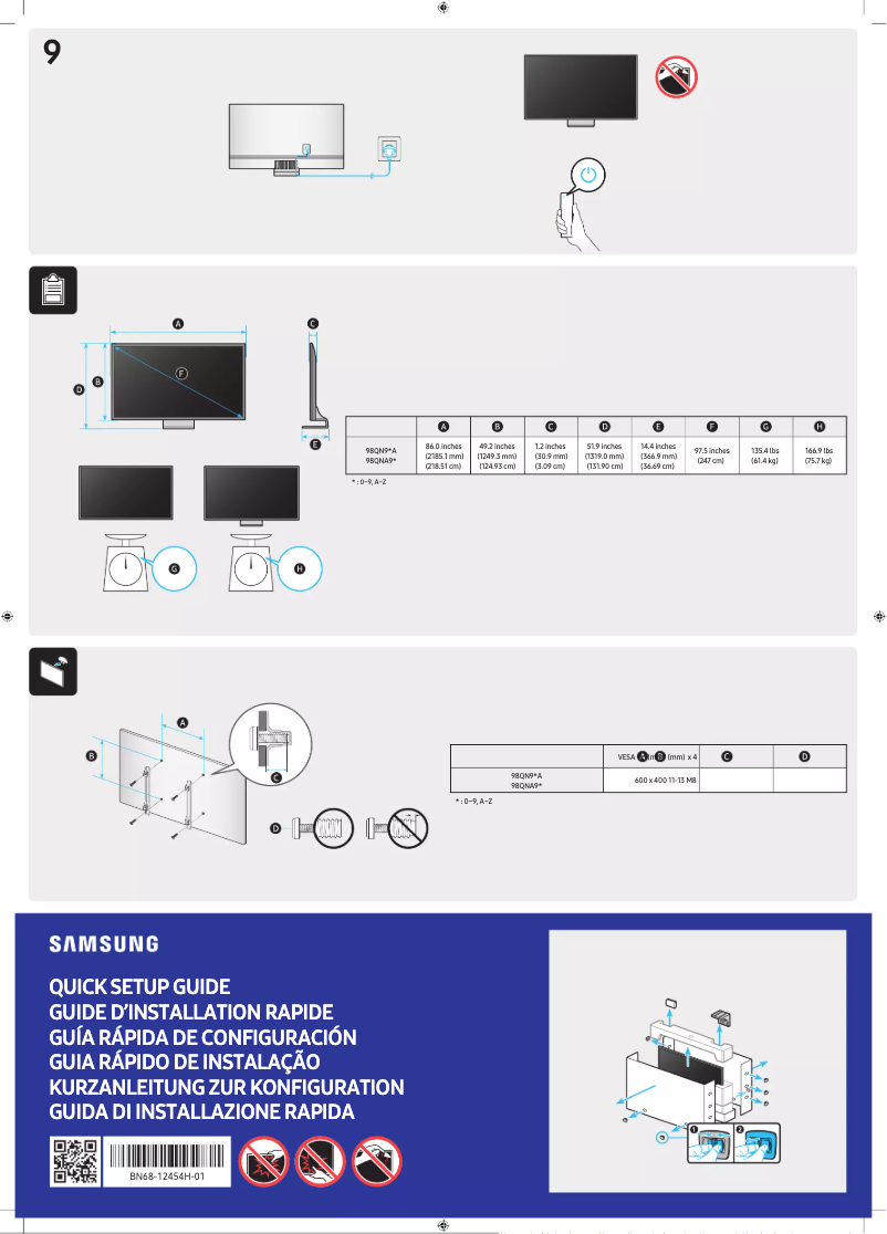 Page n°1 - Manuel utilisateur Samsung QA98QN90AAG