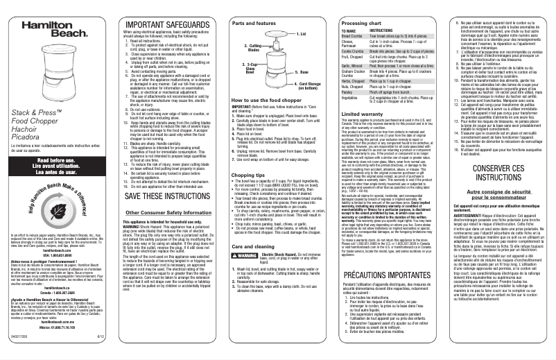 Image de la première page du manuel de l'appareil 72861