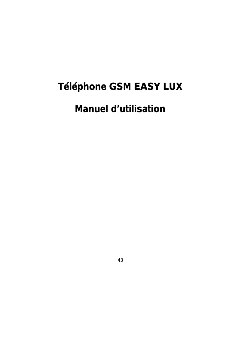 Image de la première page du manuel de l'appareil Easy Lux