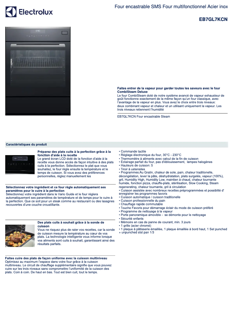 Image de la première page du manuel de l'appareil EB7GL7KCN