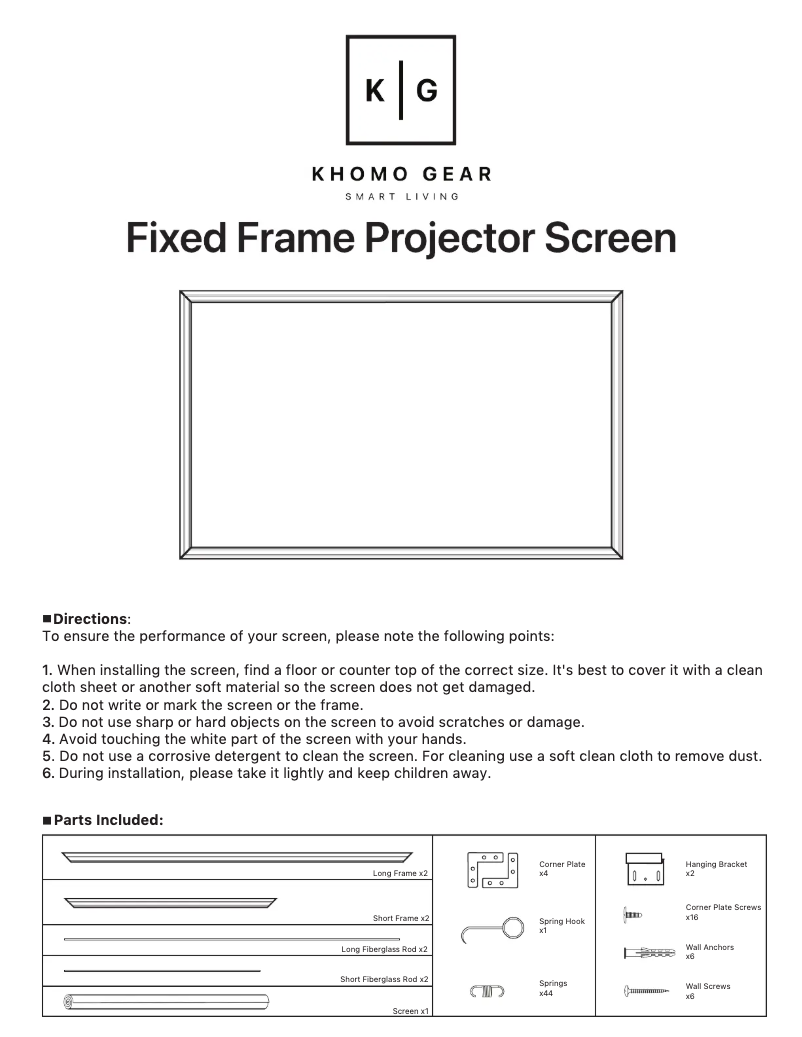 Page n°1 - Manuel utilisateur KHOMO GEAR GER-1252