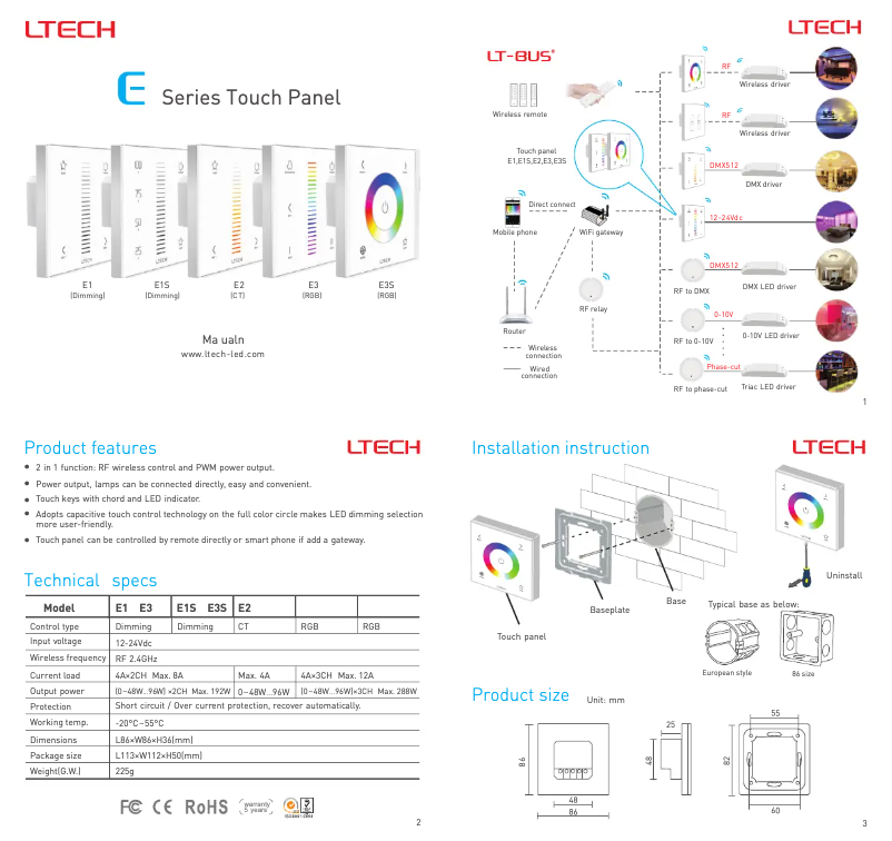 Page 1 de la notice Manuel utilisateur Ltech CHLSC50