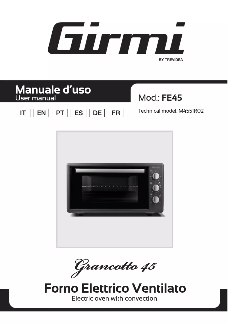 Page 1 de la notice Manuel utilisateur Girmi FE45