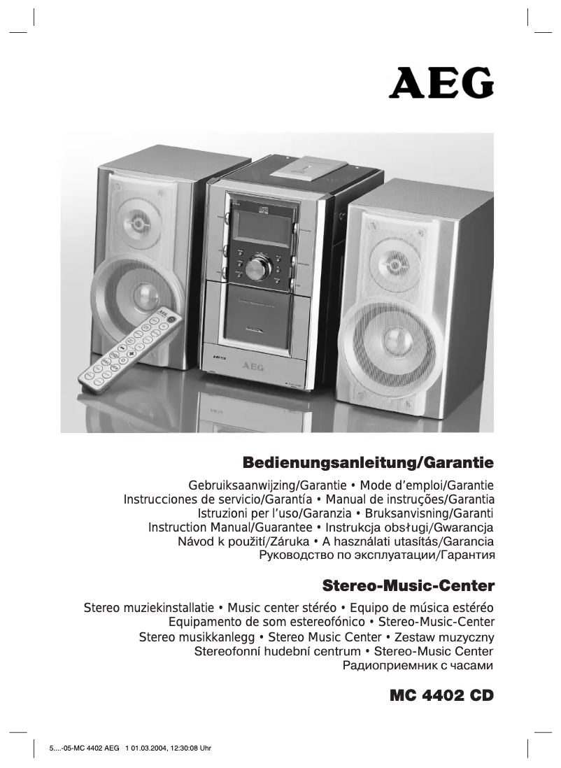 Page 1 de la notice Manuel utilisateur AEG MC 4402 CD