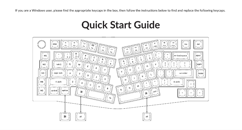 Page 1 de la notice Guide de démarrage rapide Keychron Q10 Pro